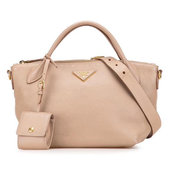 Pre-Loved Prada Vitello Daino Zip Top Satchel - Picture 1 of 10